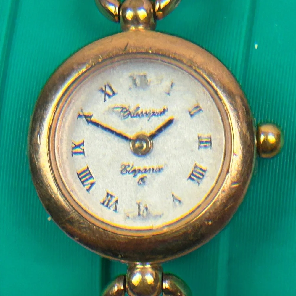 Elegance Vintage Gold‎ Tone Roman Numeral Cocktail Watch 76-08 6.25 Inch